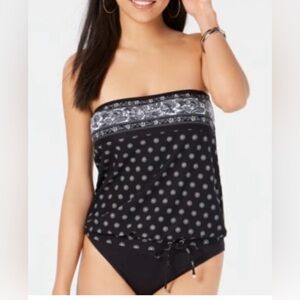 NWT Michael Michael Kors Women’s Blouson Bandeau Tankini Top